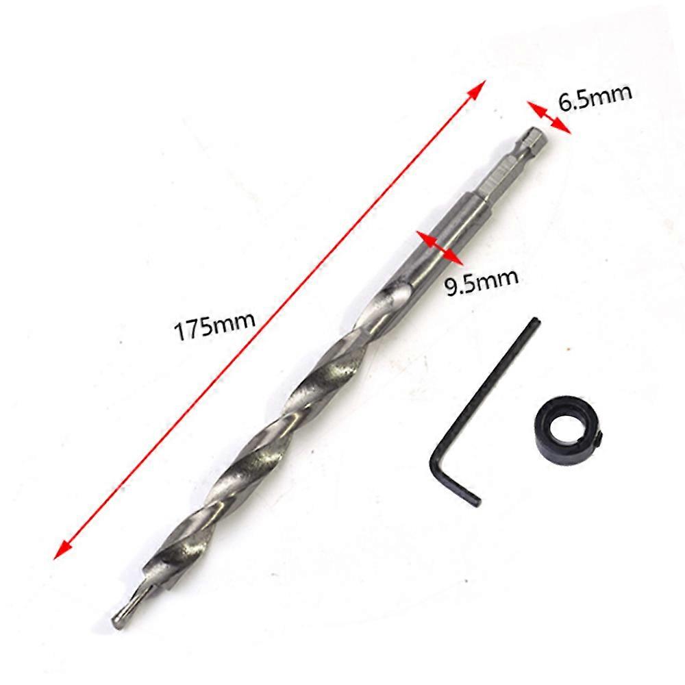New Inclined Hole Drill Hex Twist Step Drill Bit Hex Pocket Hole Step Drill Bits Stop Collar Set for Guide kit for Woodworking