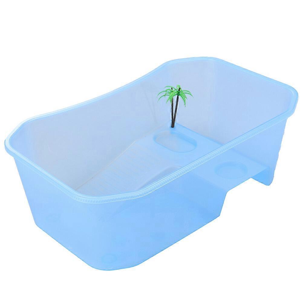 Turtle Tank Reptile Habitat Reptile Aquarium Tank Turtle Live Breeding Box with Platform Plants