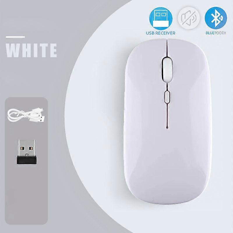Wireless Bluetooth 5.0 Mouse For Tablet Laptop Computer Mini Ultra Thin Wireless Mice Rechargeab 2.4GHz Mute Button