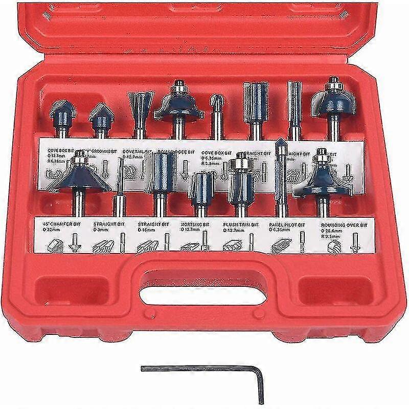 Router Bits, 15 Pcs Straight Grooving Cutters, Grooving Cutter Set Wood Cutter Cutting Woodworking T