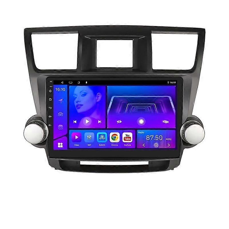 2 Din For Toyota Highlander 2007-2013 Carplay 4G WIFI Android Auto Car Radio Player Stereo Car Multimedia Video player GPS Navigation DSP RDS