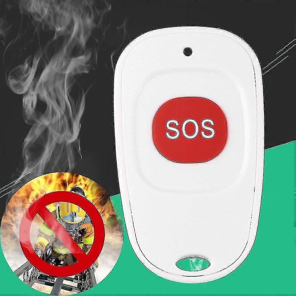 Portable Wireless Sos Emergency Button 200m Control For Home Alarm System, 1 Piece, White