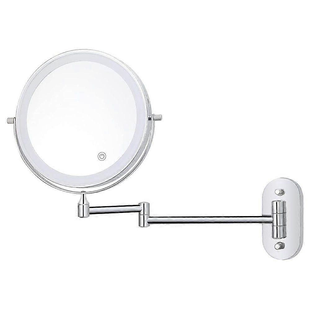 LED makeup mirror Magnification Dimmable lighting 3 colors makeup mirror with touch switch USB shaving mirror 360 rotation wall mirror for bathroom