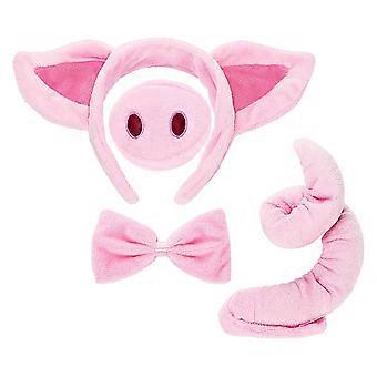 Pig Costume Set Pig Ears Nose Tail and Bow Tie Pink Pig Costume Set Accessories