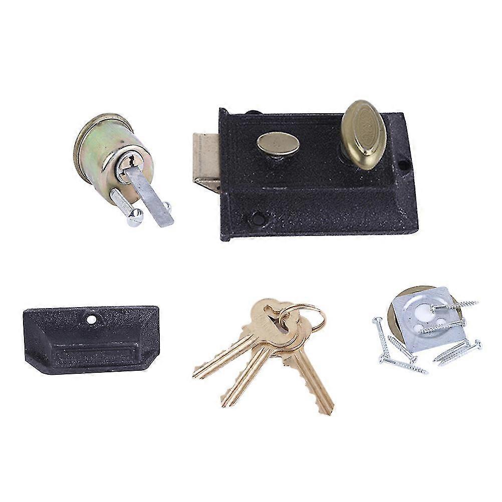 Vintage Spring Outer Door Lock Cast Iron Lock Durable Anti-theft Lock