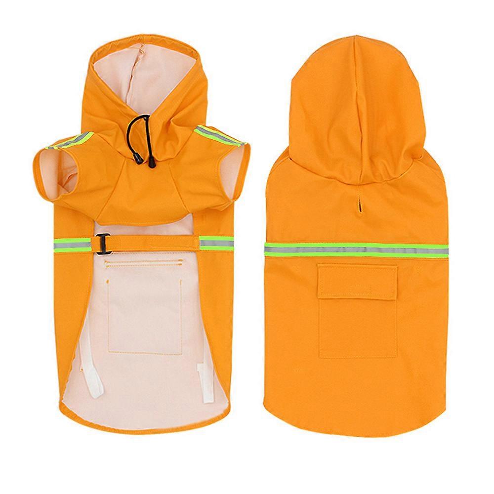 hund regnfrakker for store hunder med reflekterende stripe hettegenser, regn poncho jakke for hunder