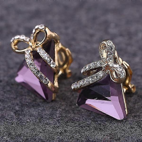 Austrian Crystal Triangle Earrings [purple]