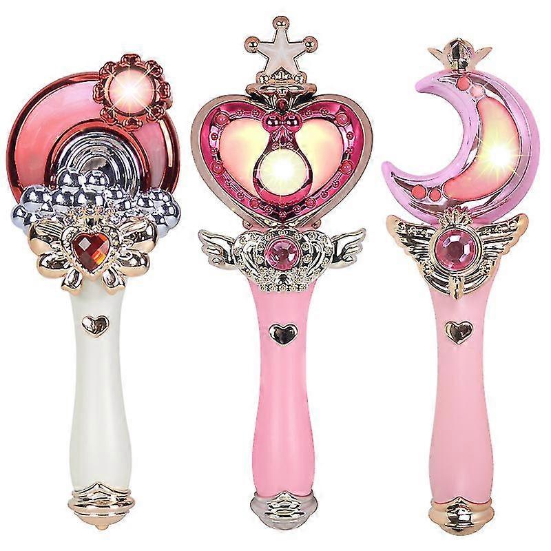 音と光の女の子が子供のおもちゃのクリスマスプレゼントを導いたグラミー妖精の杖