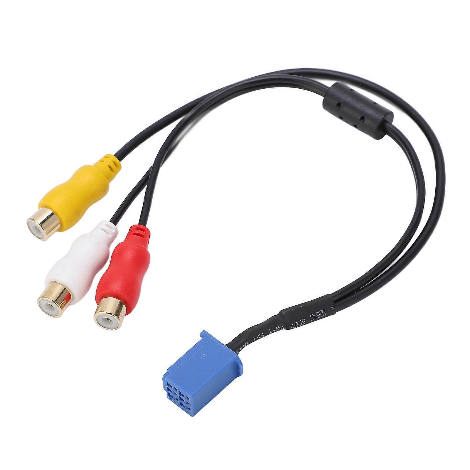 6 Pin AV 3040 Port Car 3RCA Cable Adapter o Vedio Connector for DVD Navigation Headunit Video AV Component Adapter Cable