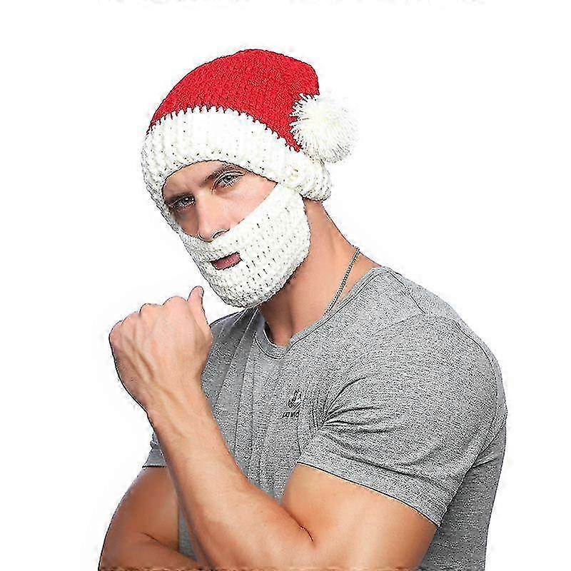 Christmas Winter Crochet Santa Hat with Beard - JA