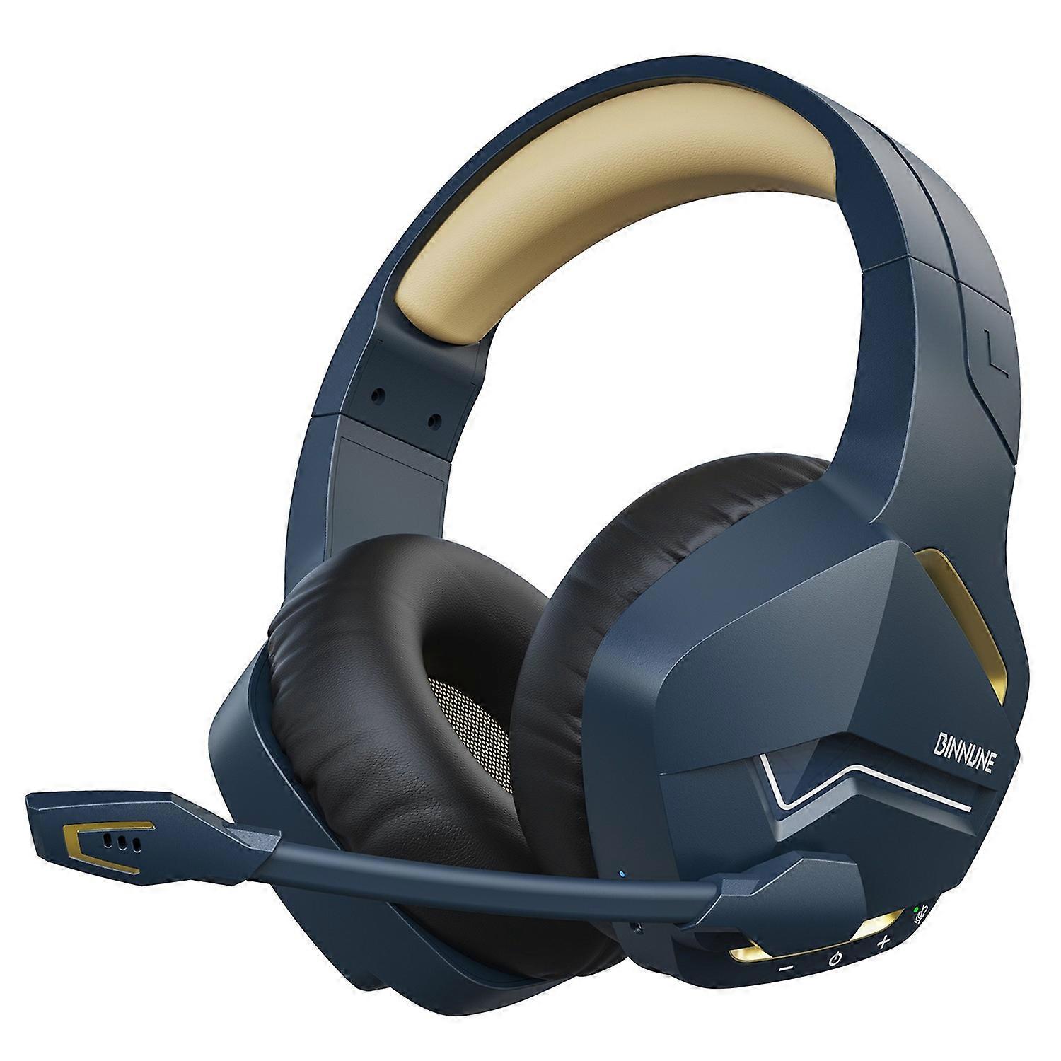 BINNUNE BW01 2.4G Bluetooth Cuffie stereo cablate over-ear per cuffie da gioco - oro blu