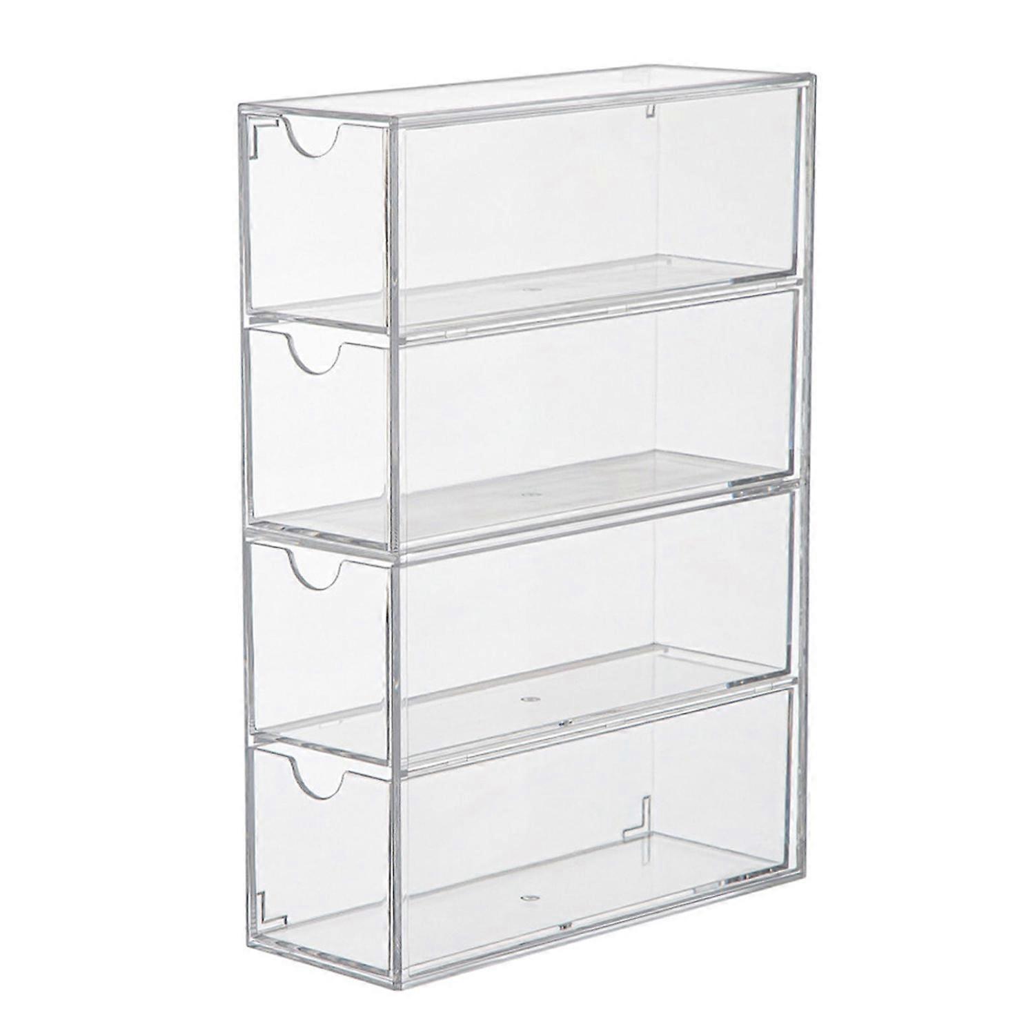 Glasses Storage Box Clear Container Large Capacity Dustproof Stackable Transparent Vanity Makeup