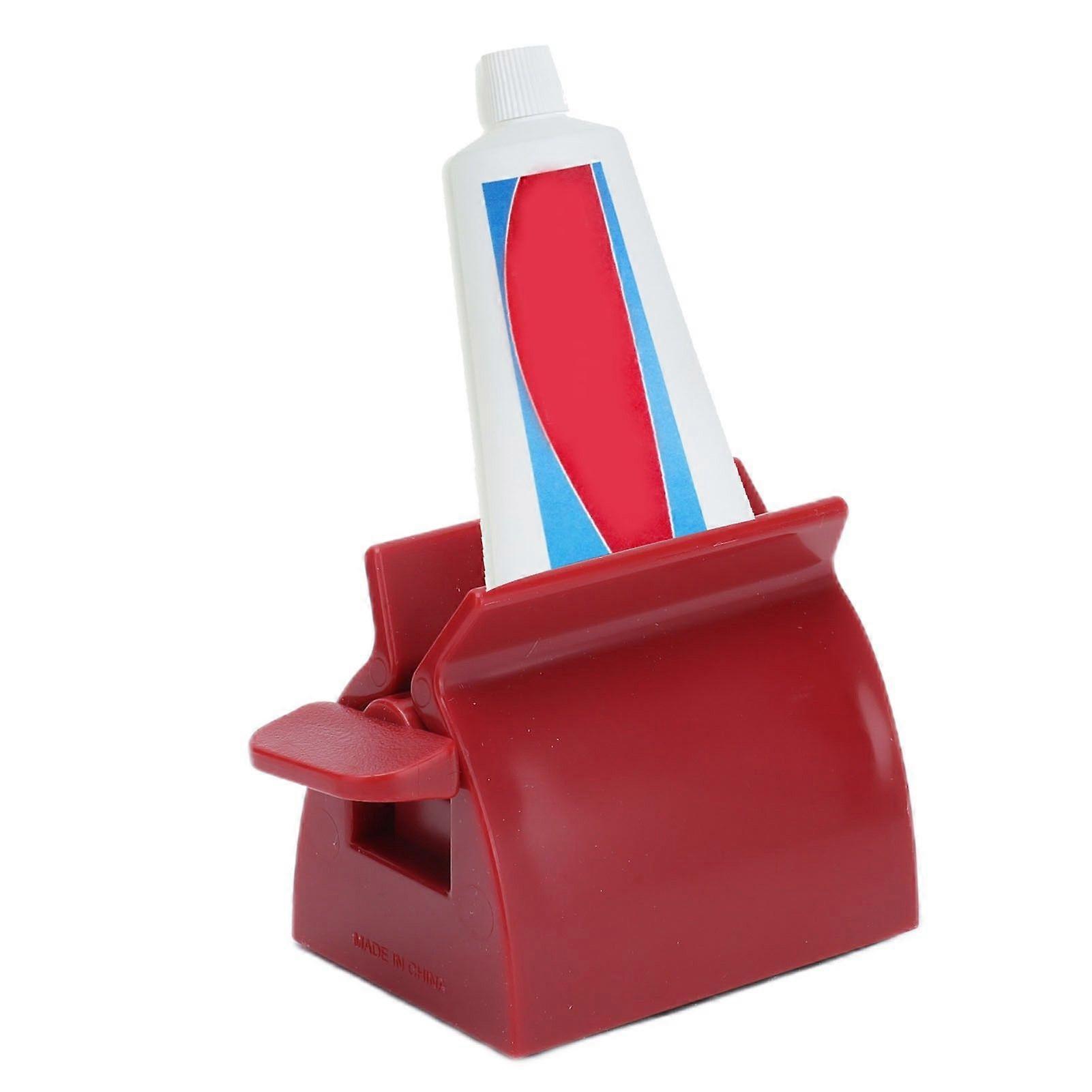 Manual Toothpaste Squeezer ABS Plastic Clip On Automatic Toothpaste Tube Squeezer for Home BathroomRed