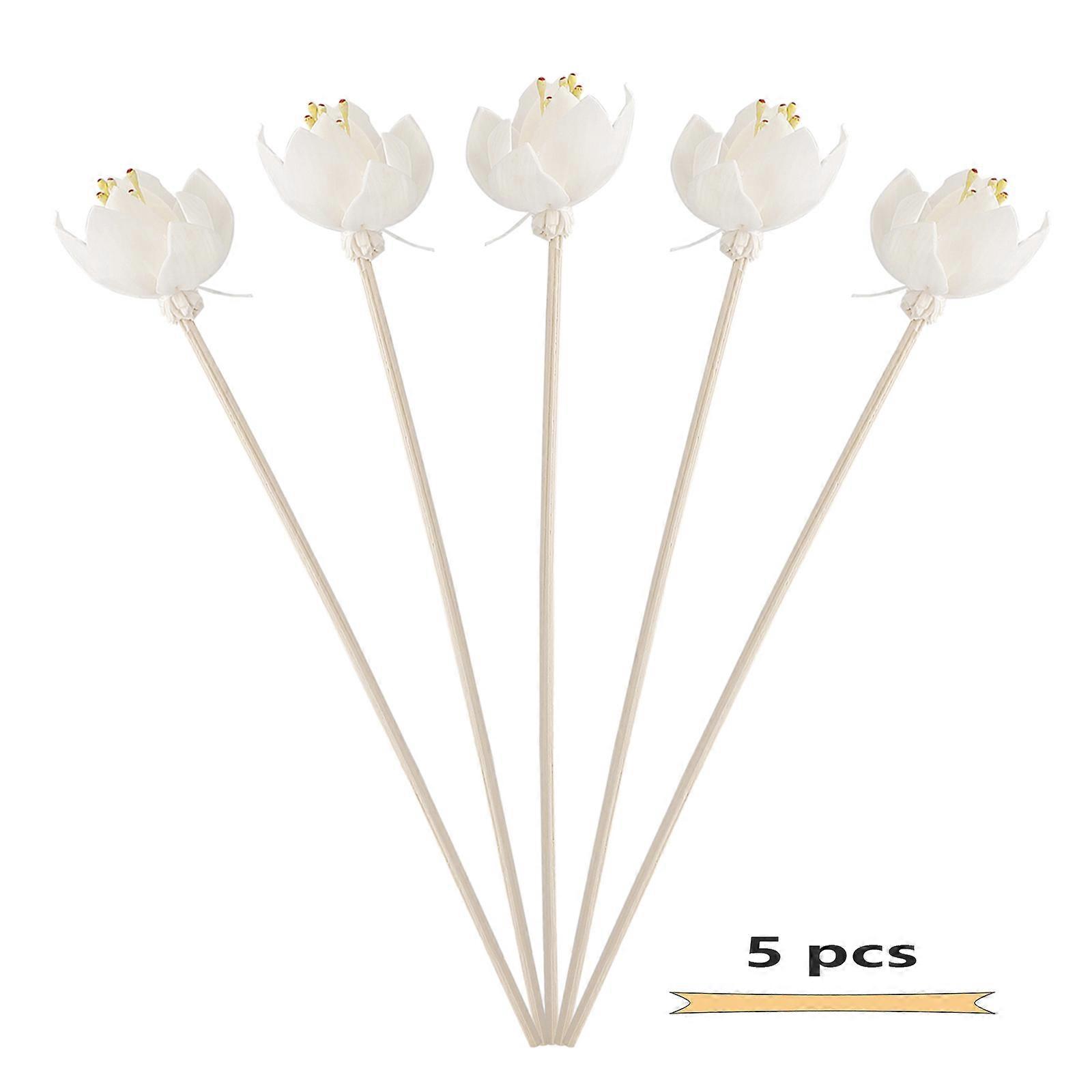 5PCS Reed Rattan Sticks Flower Shaped Fragrant Diffuser No Fire Aromatherapy