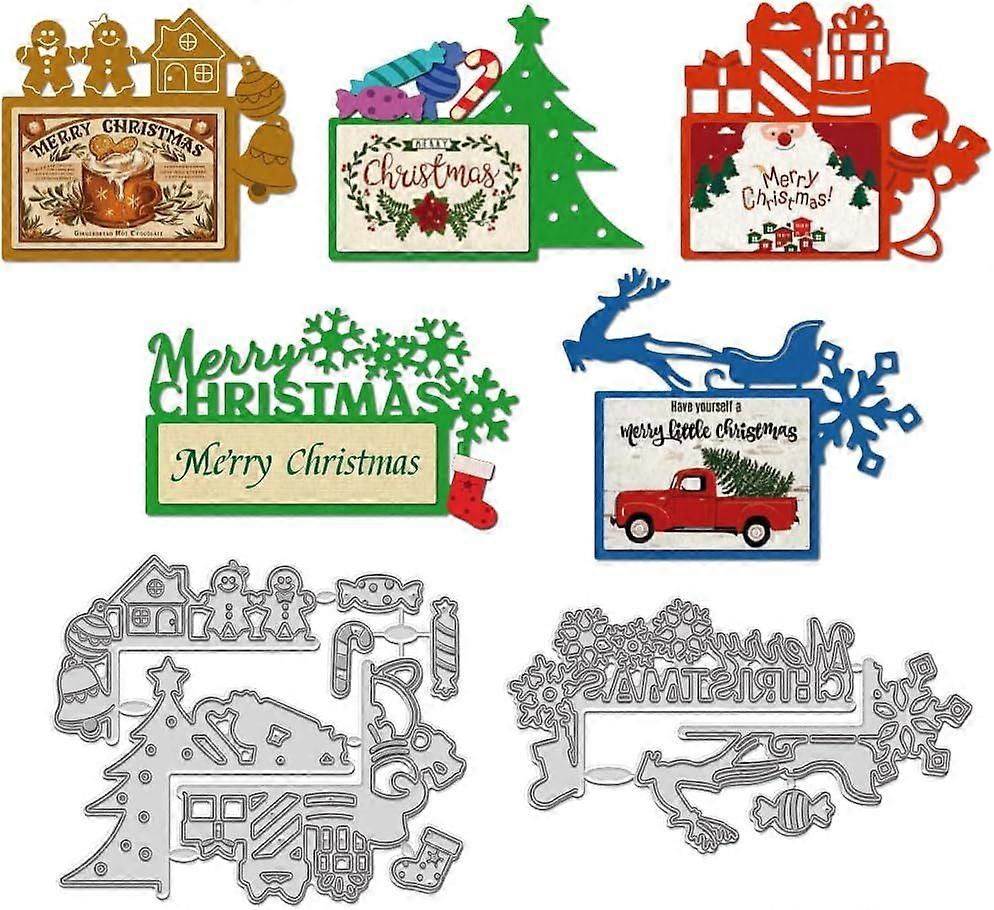 Christmas Blessing Words Cutting Cut Dies Mixed Merry Christmas Cutting Dies Stencils Christmas Snowman Embossing Stencil Template Tool for DIY Scrapb