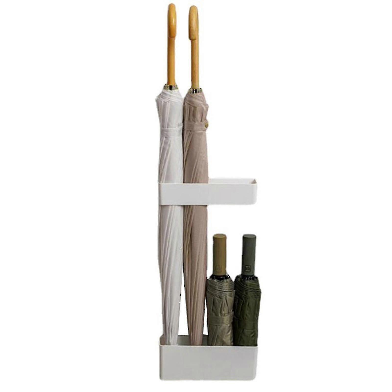 Wall-mounted Umbrella Stand Punch-free Umbrella Holder Shelf Standing Storage With Water Collector