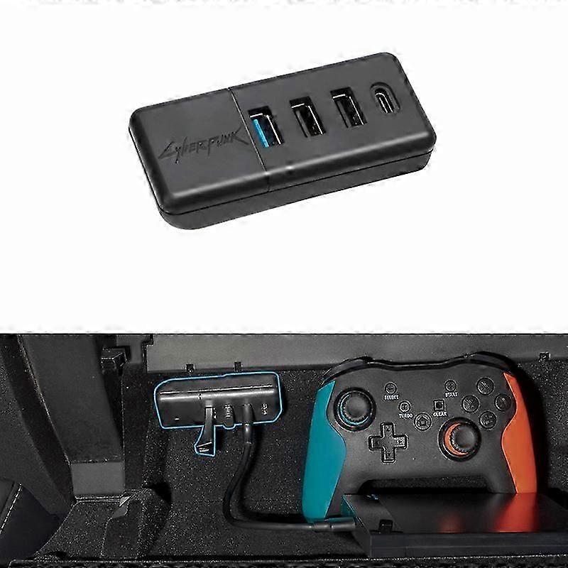 Glovebox USB Hub Ports For Tesla Model 3 Model Y 2021-2023 Digital Display Splitter Docking Station 4 In 1 USB Spiliter