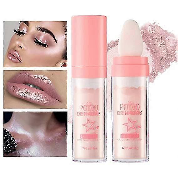 ダゲダボディグリッター、ポルボデハダスシマーフェイスとボディハイライターパウダー、ハイグロスフェアリーグリッタースパークルパウダーハイライトメイクアップヘアフェイスB用