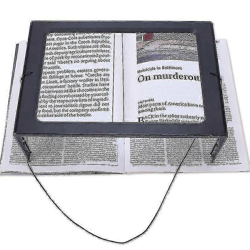 Reading Magnifier Full Page Magnifier Rectangular Loupe For Visually Impaired With Led Light