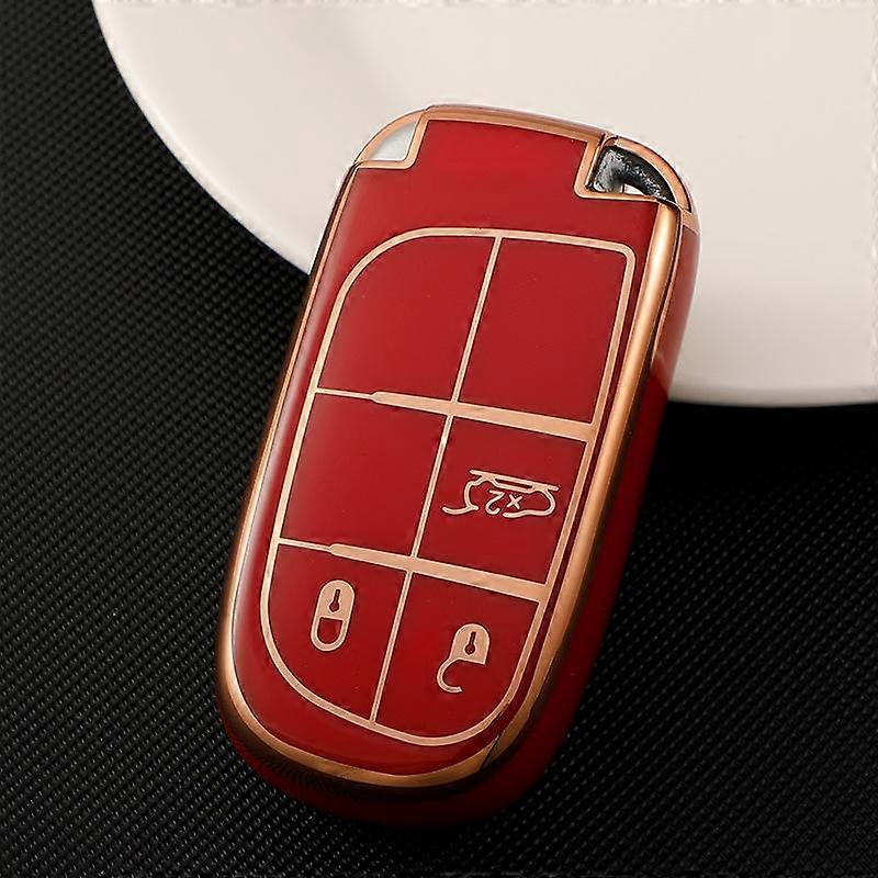 3 5 Buttons TPU Car Key Cover Case Fob for Jeep Renegade Compass Grand Cherokee for Chrysler 300C Wrangler Dodge Car Accessaries Keychain