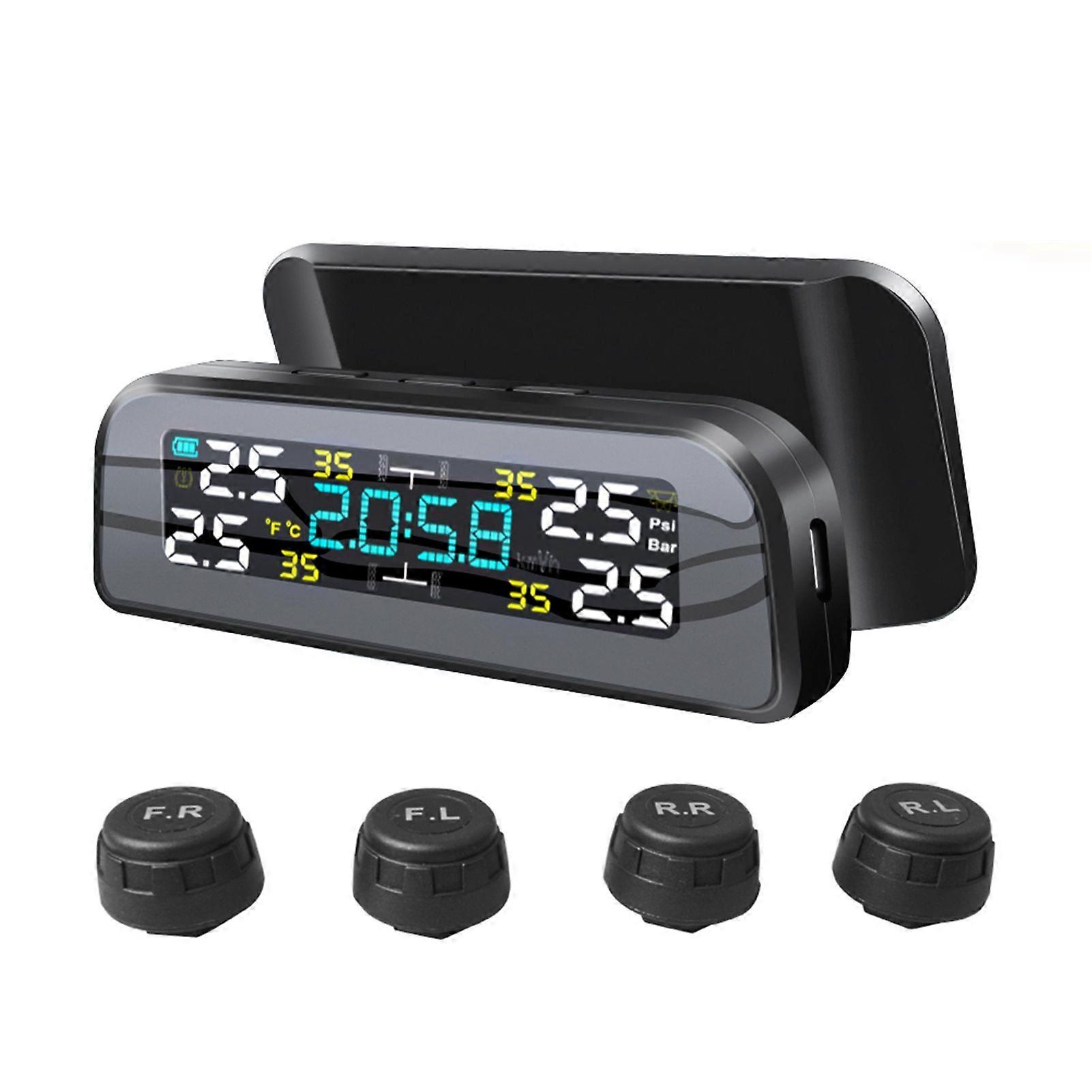 Solar Tire Pressure Monitor System Real Time Monitoring 360 Degree Rotatable Automobile Tire Pressure Alarm MK9116