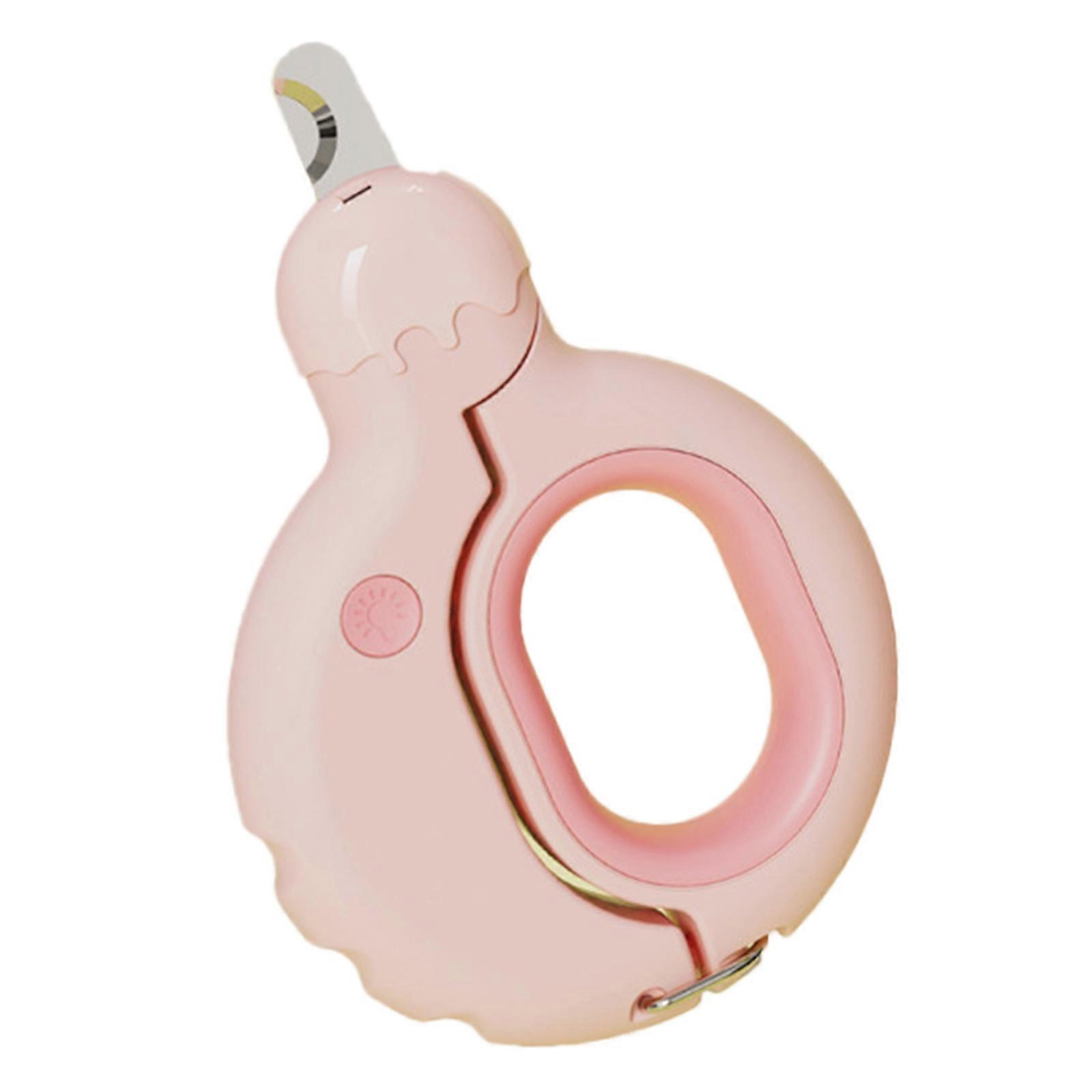 Dog Nail Clippers Trimmer with LED Light Avoiding Over-Cutting Comfort Handles for Safe Grooming Portable Size Pink