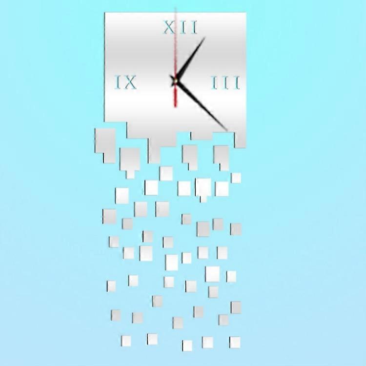 Mirror Clock Personality Wall Clock Three-dimensional Wall Decoration Mosaic Wall Clock