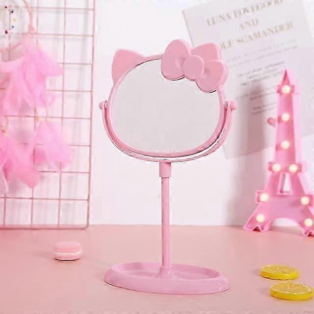 مرآة مكتبية ، كيتي شكل قطة - Kawaii ومرآة مكياج الغرور لك في الحمام أو غرفة النوم - وردي ، هدية عيد ميلاد ل Hello ، Kitty Fans