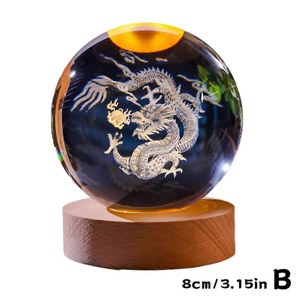 Crystal Ball Night Lamp Creative 3D Glowing New Year's arts and crafts