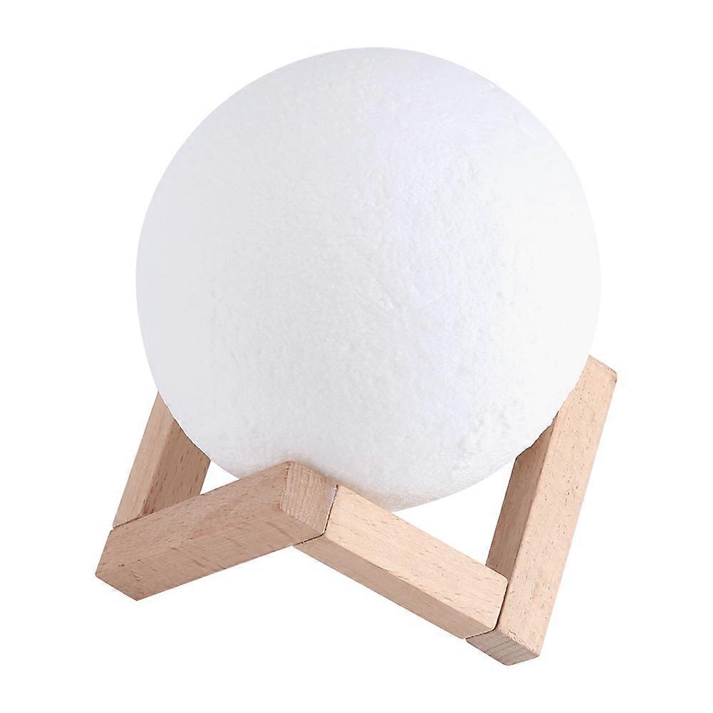 3D Creative Moon Shape USB LED Lamp Touch Sensor Decoration Night Light with Wooden Base 15cm