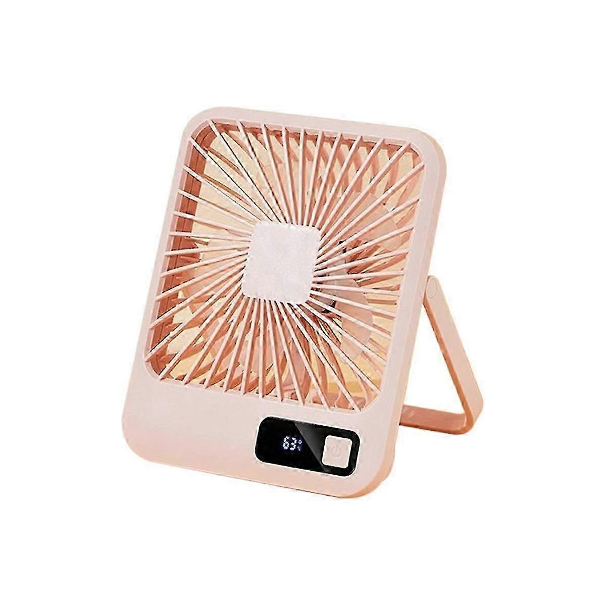 Desktop Small Fan Multi-Power Office Thin and Charging Model Foldable Brushless Portable Pink