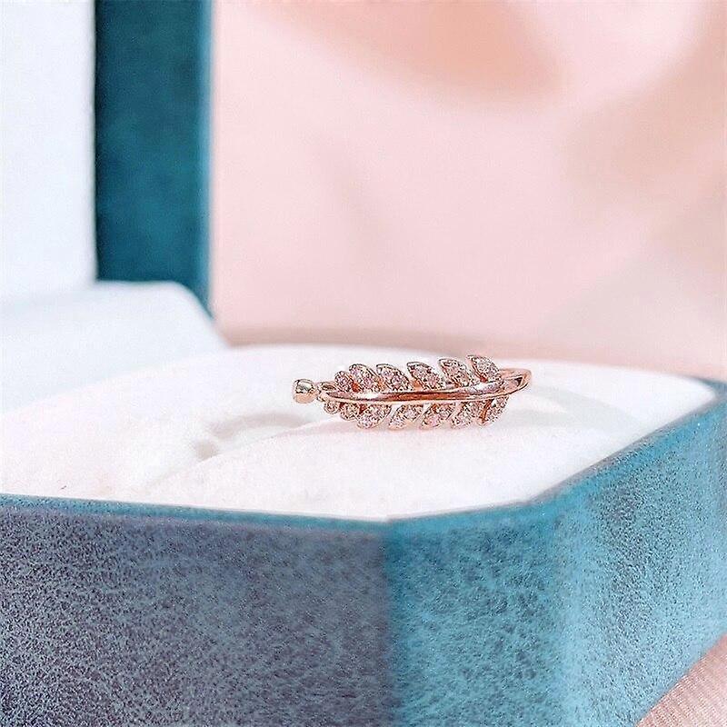 BELLA BOX Classic Women Ring Open Adjust Size Leaves Shape Ring