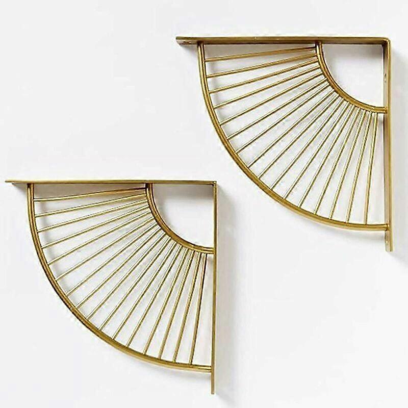 Decorative Floating Shelf Brackets, Golden Shelve Brackets With Triangle Structure And High-Temperature Baking Paint Finish For Elegant And Sturdy
