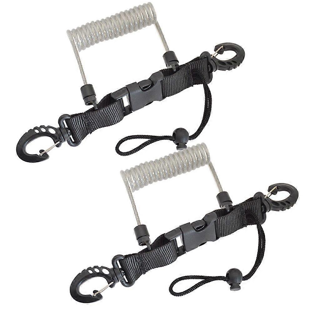 Diving Camera Lost Hand Rope TPU Spring Steel Wire Anti-Lost Rope with Quick Release Buckles on Both Ends Color As Shown