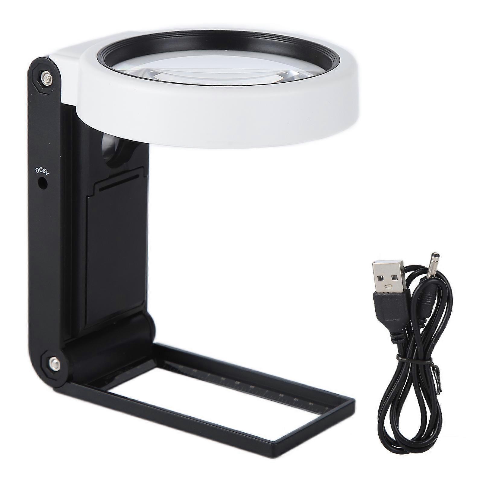 TH‑7018A Multifunctional Magnifier with LED Light Handheld Foldable Magnifying Glass for Home