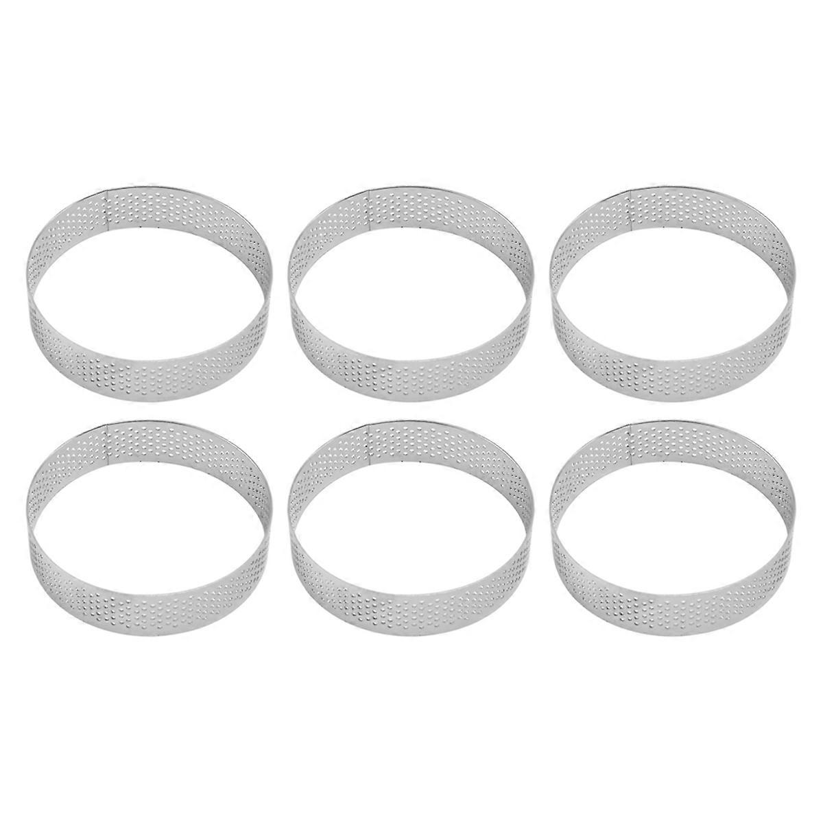 10個パック 8cm ステンレススチール タルトリング 円形タルトリング 穴あき