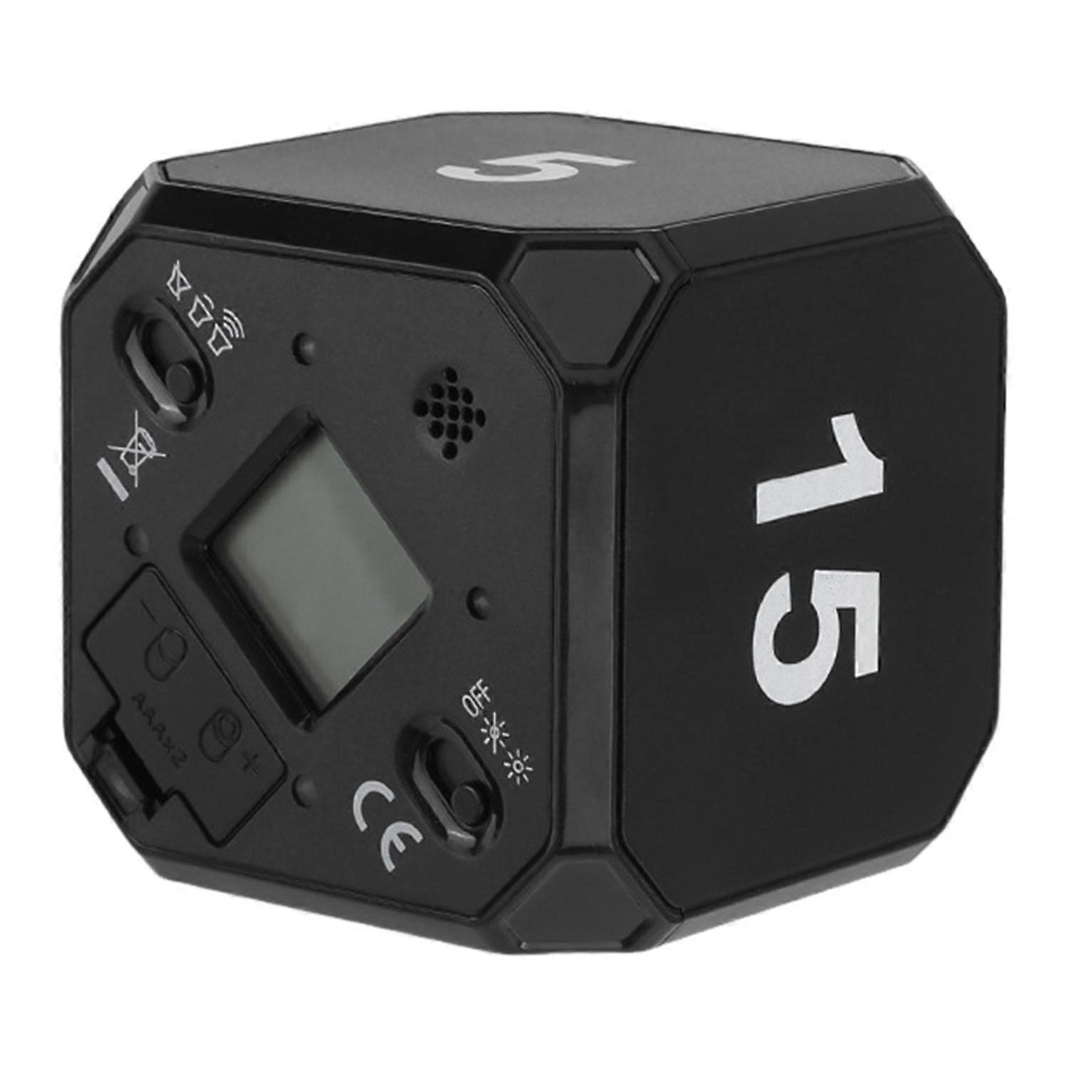 Rotating Cube Timer 5-15-25-45 Mins LED Display Slide Switch Pomodoro Productivity Timer Cube