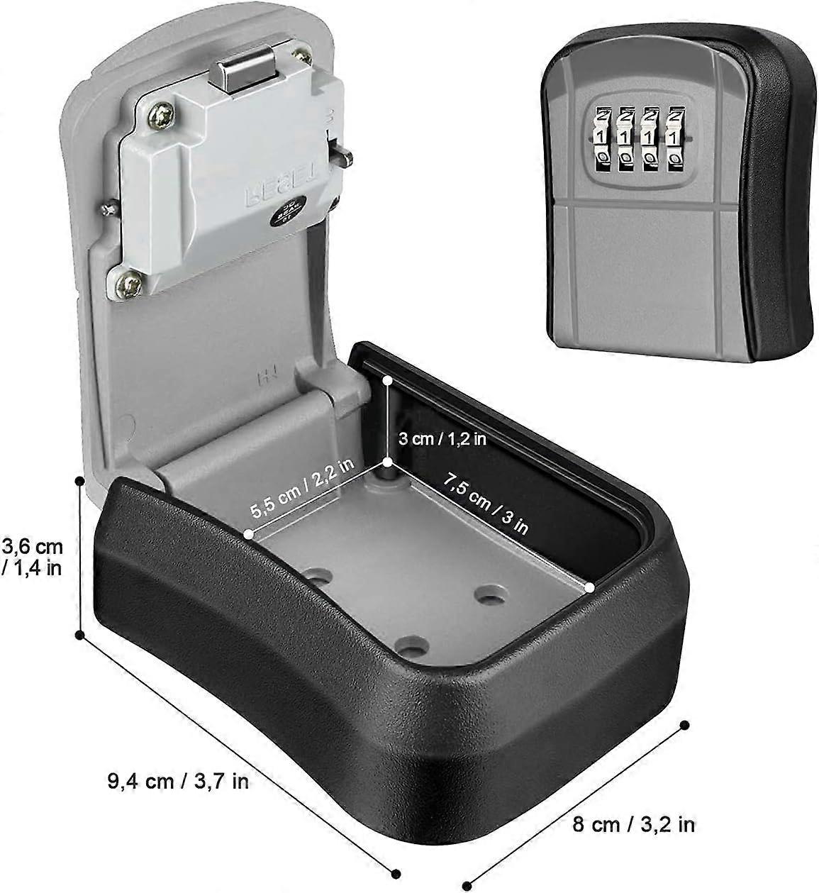 Secure Key Box, Key Code Box, Key Safe Box, 4-Digit Lockable Box, Wall ...