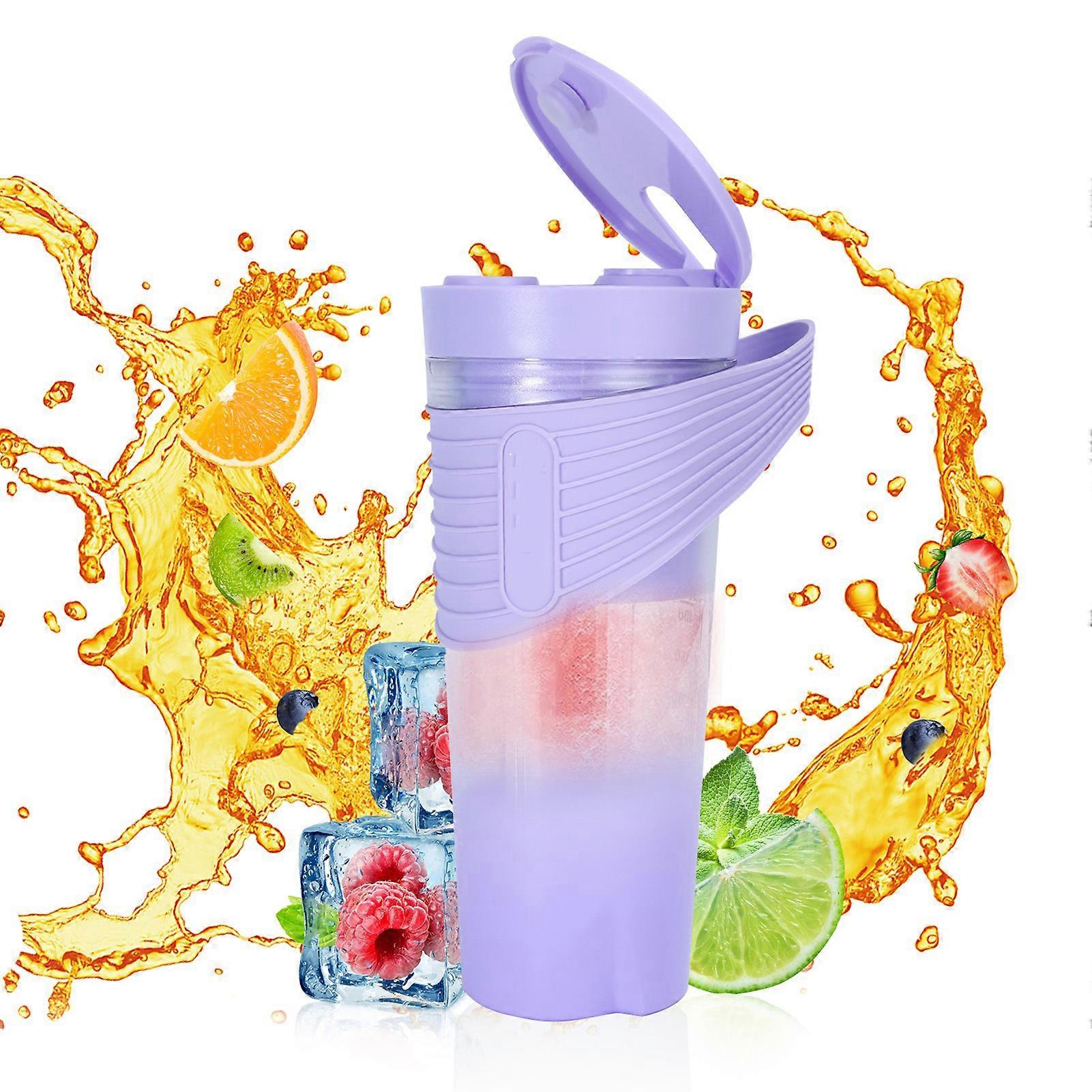 Portable Blender for Shakes and Smoothies 4000mAh Type C Rechargeable 460ml Blender with 6 Blades Powerful 22000r/m Juicer Cup for Traveling Gym Offi