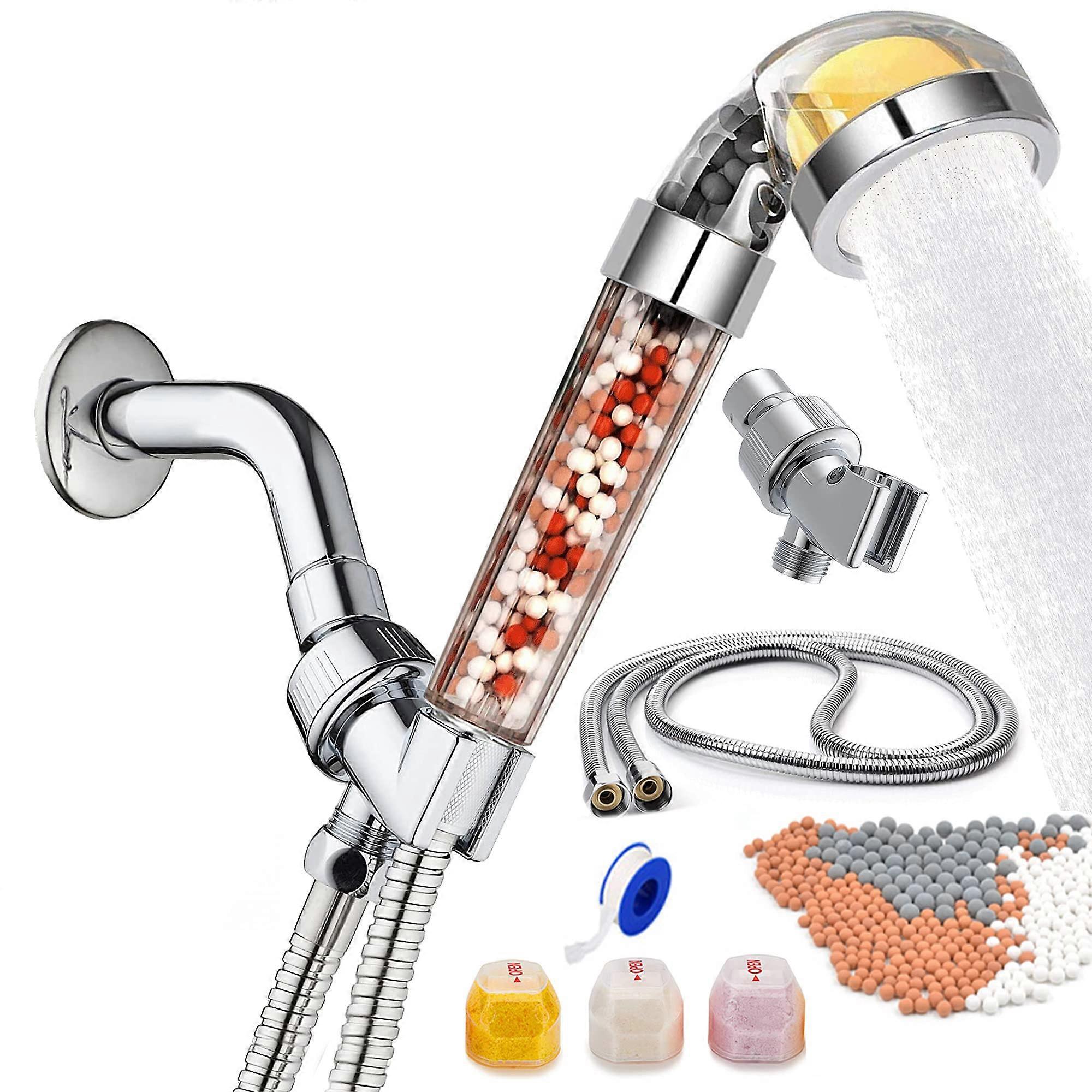 Vitamin C Filter Shower Head Handheld High Pressure Filtered Hard Water Softener