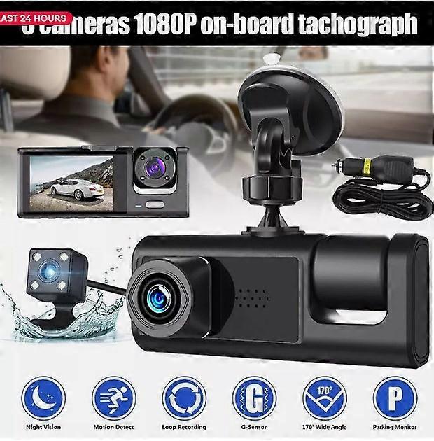 1080P Dual Lens Car Dash Cam Recorder G Sensor DVR Front and Rear Camera Video