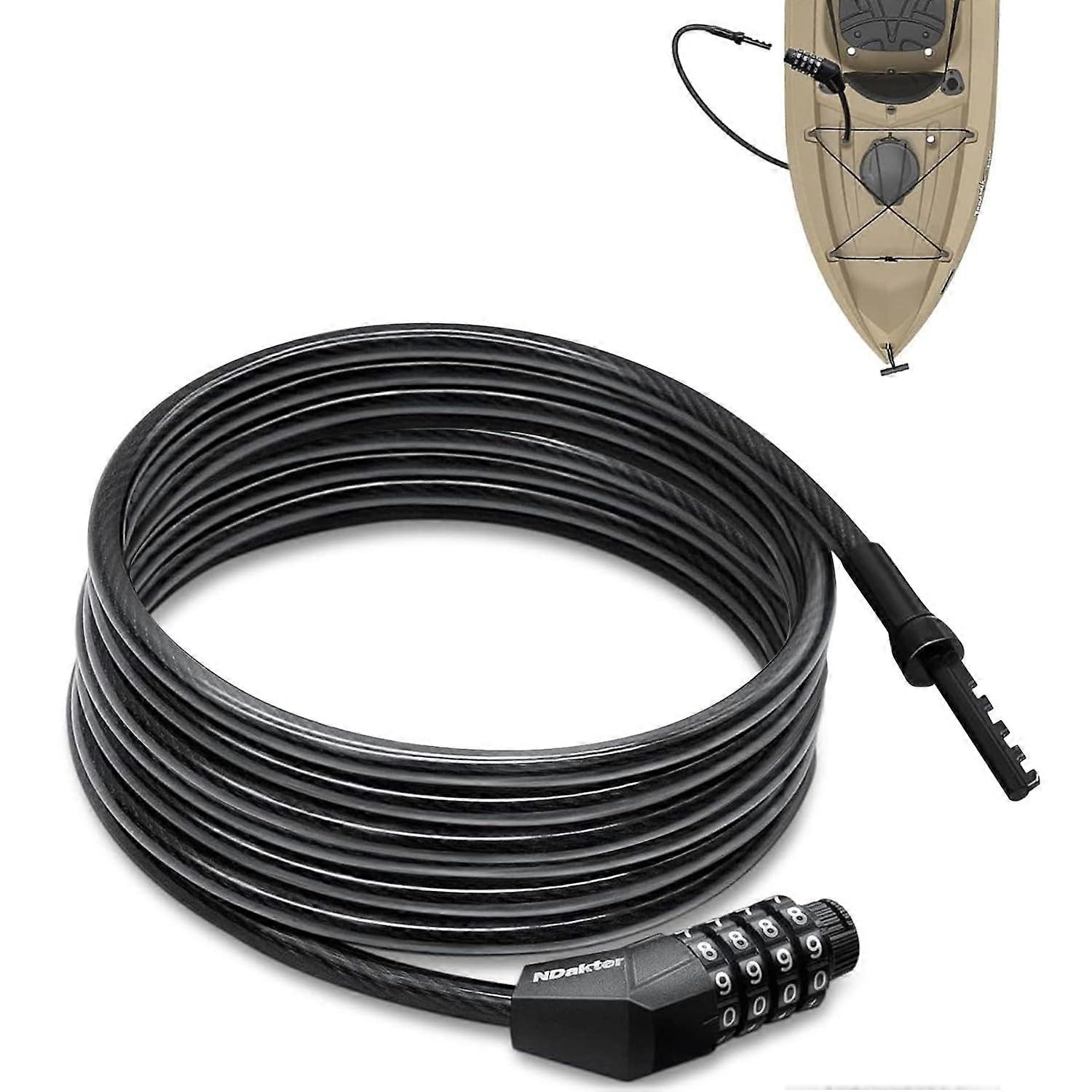 With the bicycle lock, extra long flat cable lock (6FT to 27FT) re -ertable combination