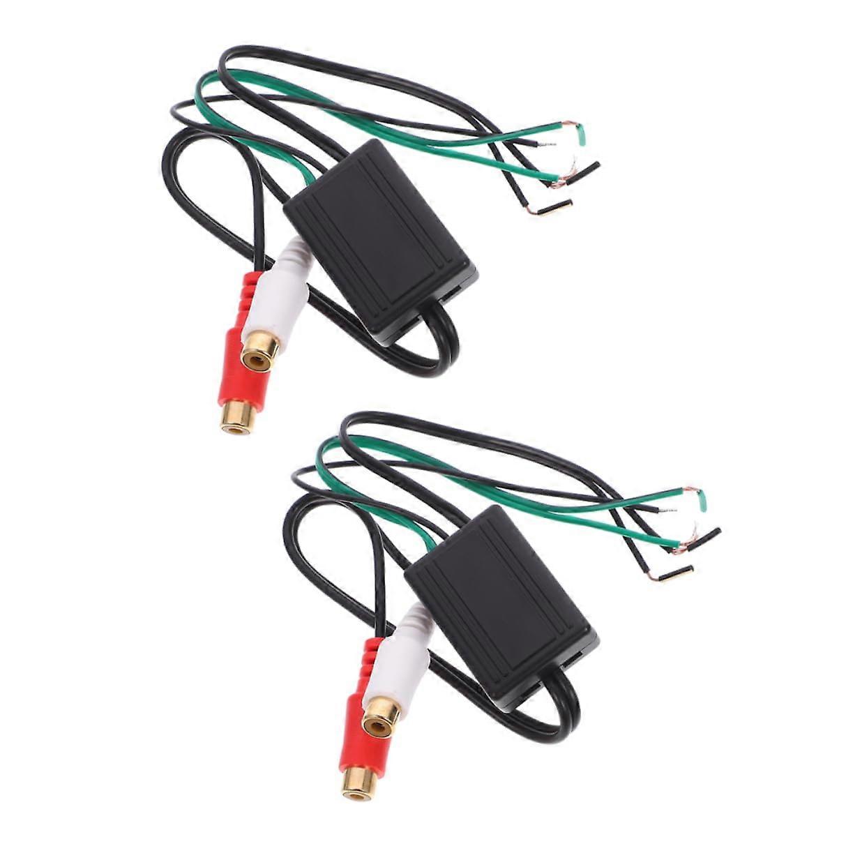 2pcs Speaker Wire Adapter Line Output Converter for Car Audio Subwoofer Rca to Line Out Cable