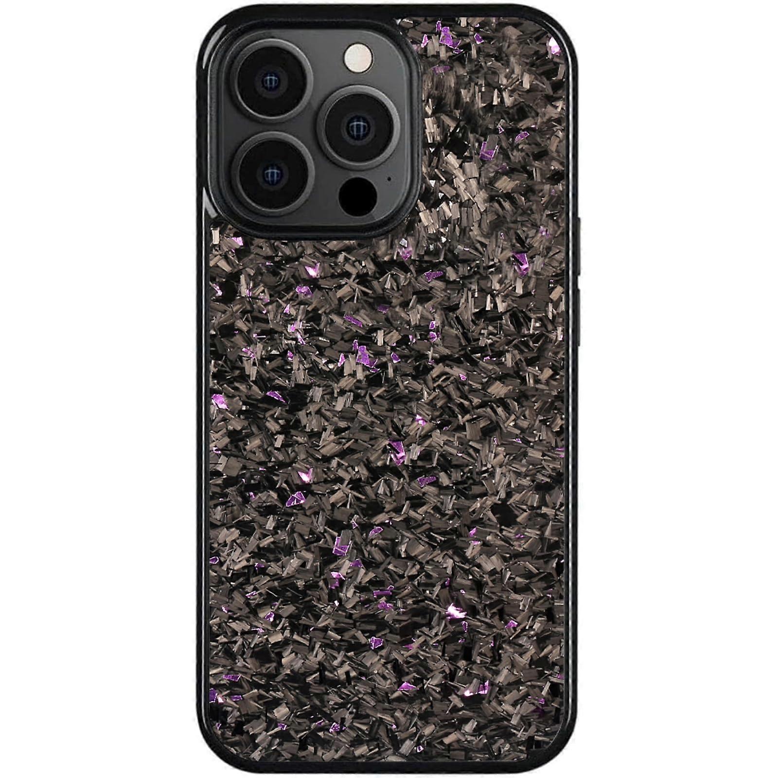 Forged Carbon Fiber Magnetic Anti-Fall Phone Case with Kickstand for iPhone 14 Pro Max, Slim Fit, Durable Protection