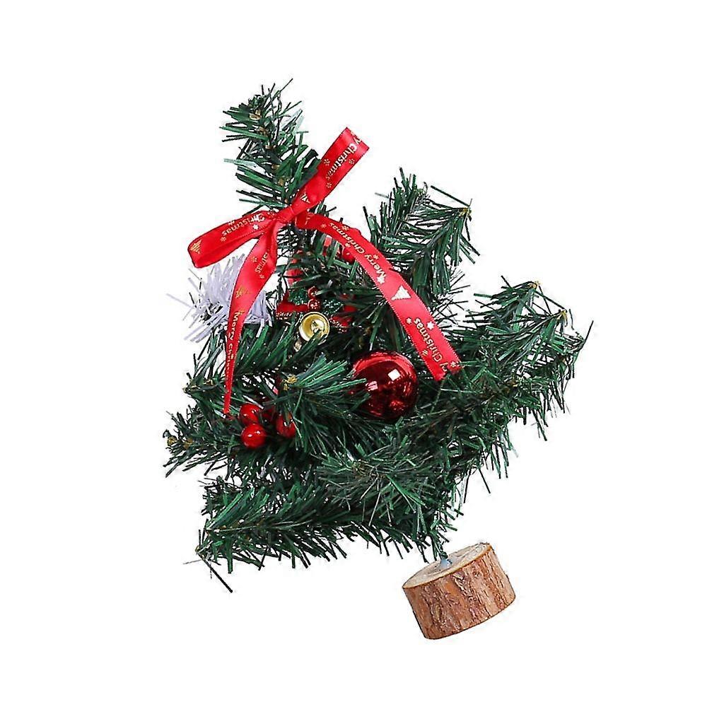 Mini Pine Christmas Tree Artificial Tabletop Decorations Festival Red Berries