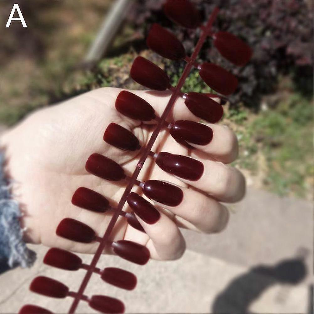 Perfekt für moderne, elegante, lange Nägel. Außergewöhnlich benutzerfreundliche, glatte Nagelstreifen, 24 Stück, einfarbig, für unterwegs.