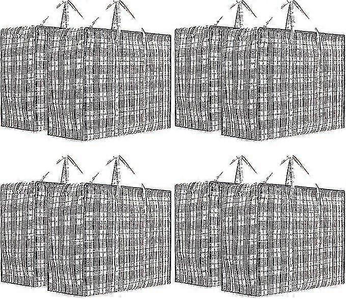 Pack of XXL Moving Bags with zipper and checkered handles - (assorted) - Pack of 8 Pieces
