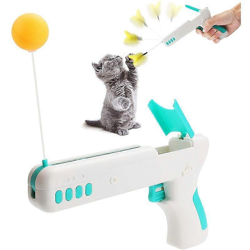 Puzzle Interactive Cat Toy for Indoor, Rebound Interactive Cat Teaser Gun, Plush Interactive Cat Stuff, The Pet Toy, A New Way to Exercise for Cats, l