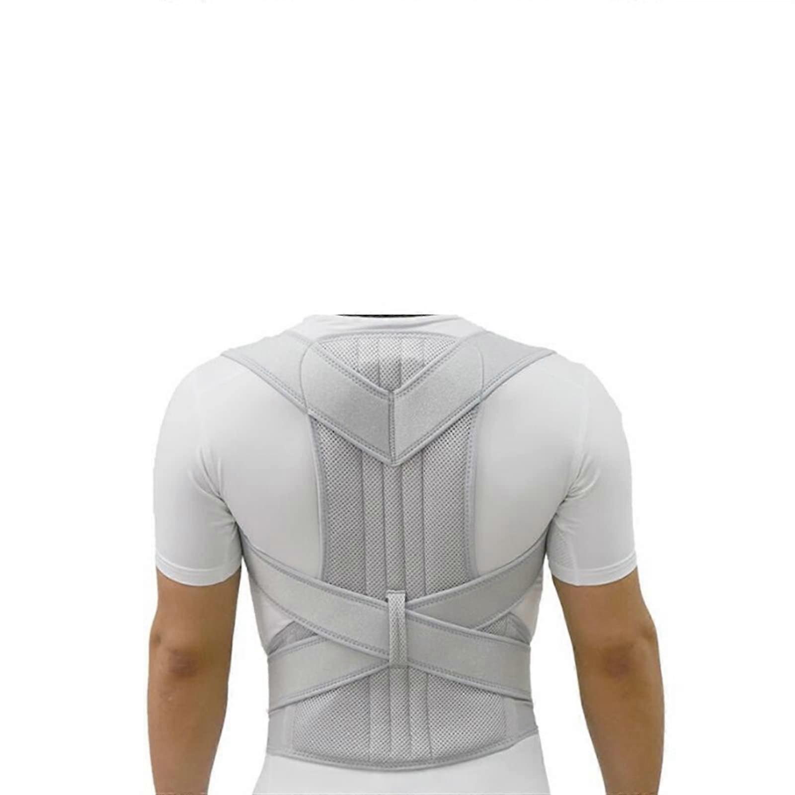 Herrn Rückenlehnengurt Adjustable Posture Correction Lumbar Support Belt Breathable Corset for Spine XXL Silver