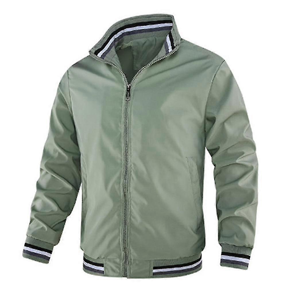 Casual Stand-Up Collar Full Zip Windproof Bomber Jacket
